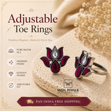 Lotus Kundan Toe Ring