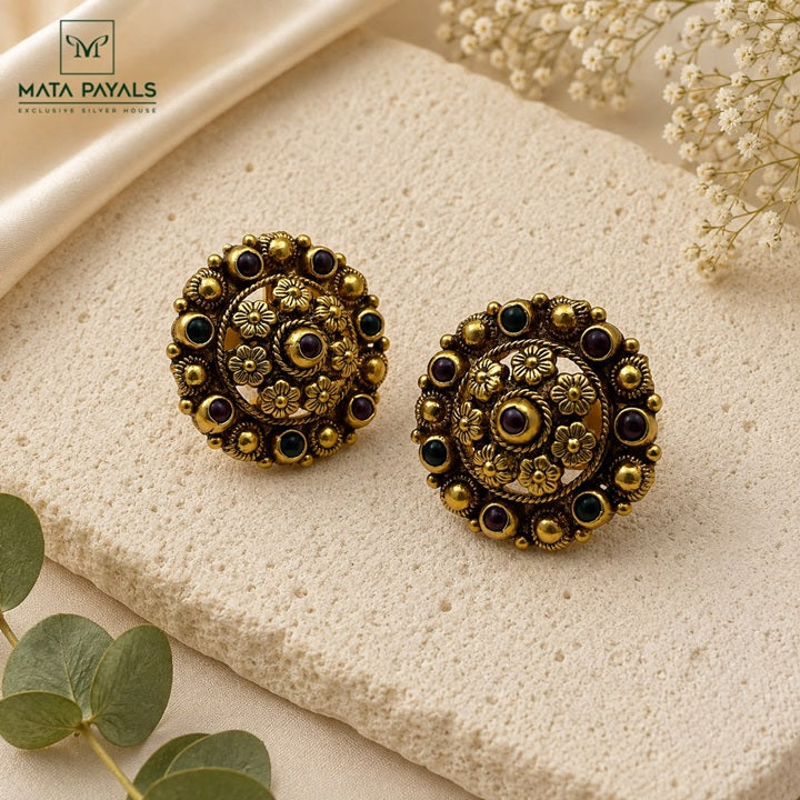Colorful Gold Plated Stud