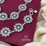 Heavy White Stone Floral Anklet