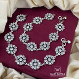 Heavy White Stone Floral Anklet