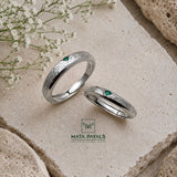 Single Green Stone Couple Ring