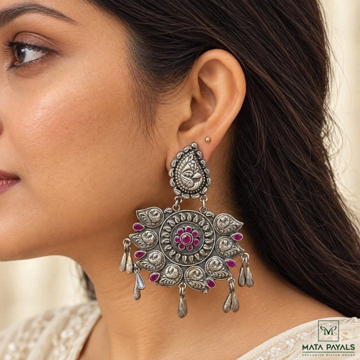 Unique Cut Stone Earring