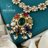 Beautiful Navratna Moissanite Necklace