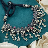 Fulgent Mango Peacock Oxidised Necklace