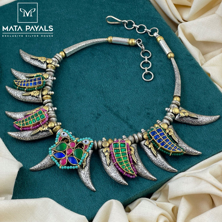 Tribal Tusk Dual Tone Necklace