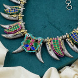 Tribal Tusk Dual Tone Necklace