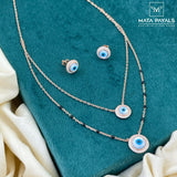 2 layer Evil Eye Pendant Set