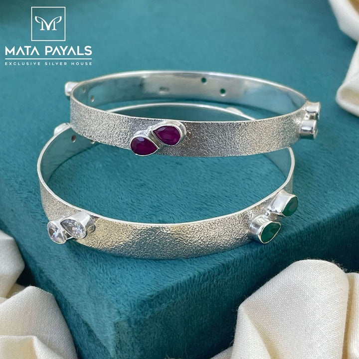 Incredible Plain Cut Stone Bangle
