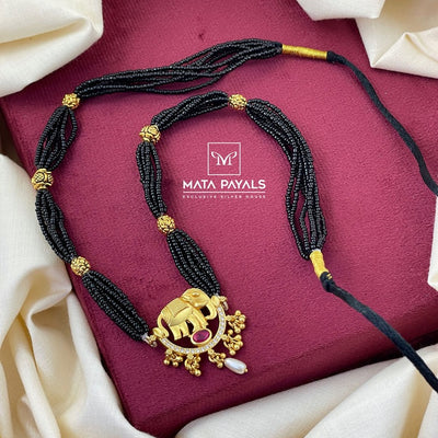 Elephant Black Beads Chain