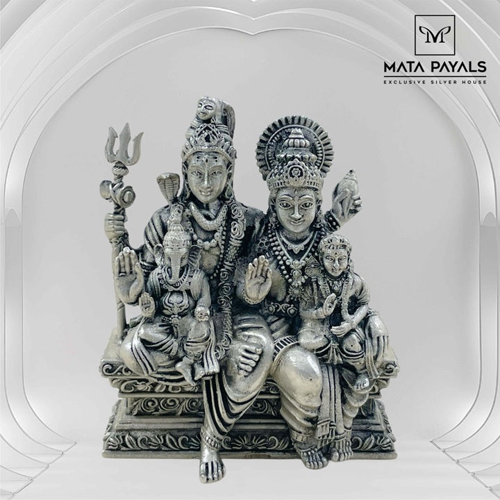 Oxidised Shiva's Family Idol