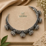 Luxurious Silver Oxidised Choker