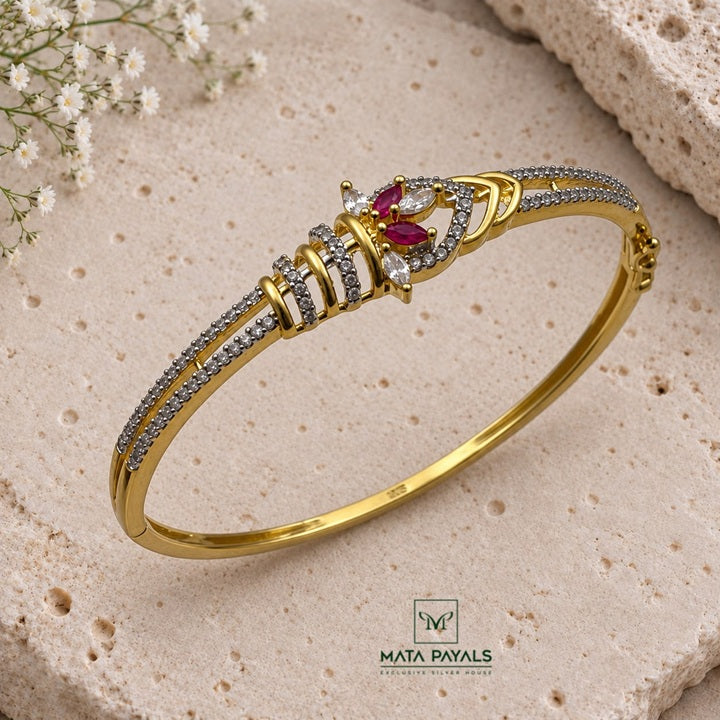Pretty Zircon Gold Plated Kada