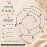 Green Droop Zircon Anklet