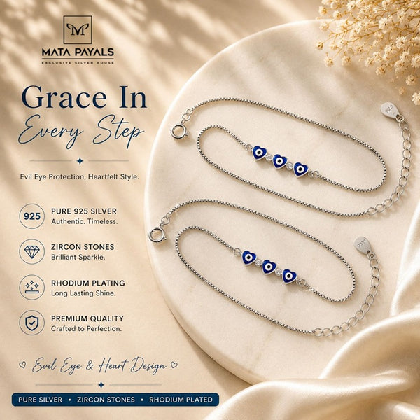 Evil Eye Silver Anklet