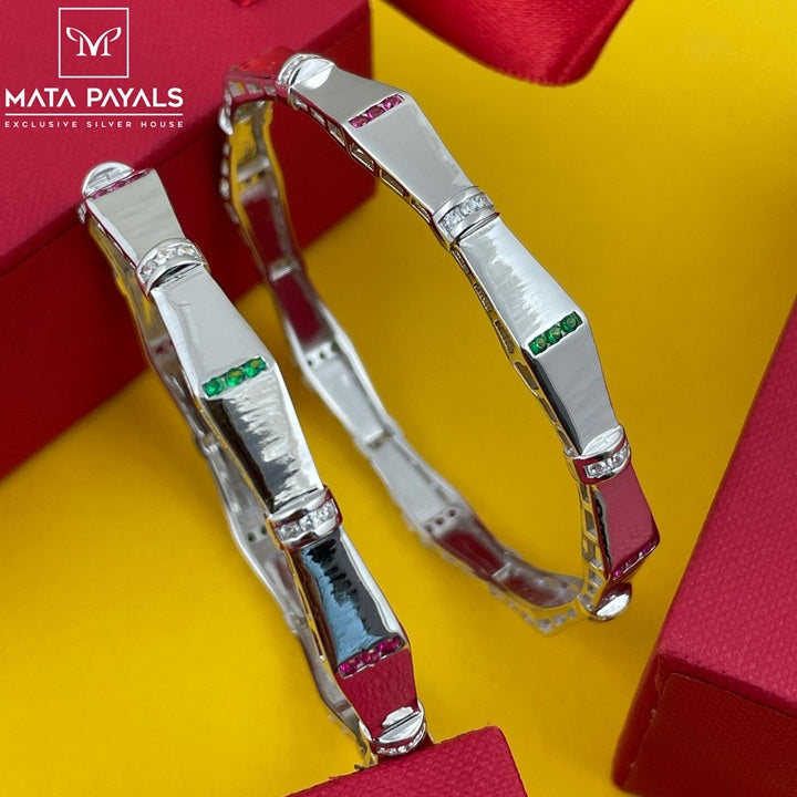 Mesmerizing Rhodium Bangle