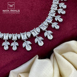 Bright Zircon Rhodium Necklace
