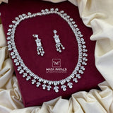 Bright Zircon Rhodium Necklace