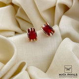 Rose Gold Red Stud