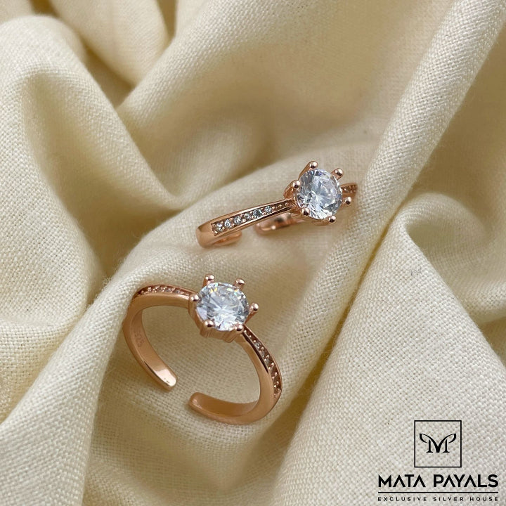 Fancy Rose Gold Toe Ring