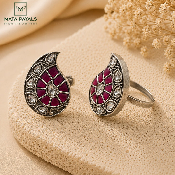 Trendy Oxidised Adjustable Toe Rings