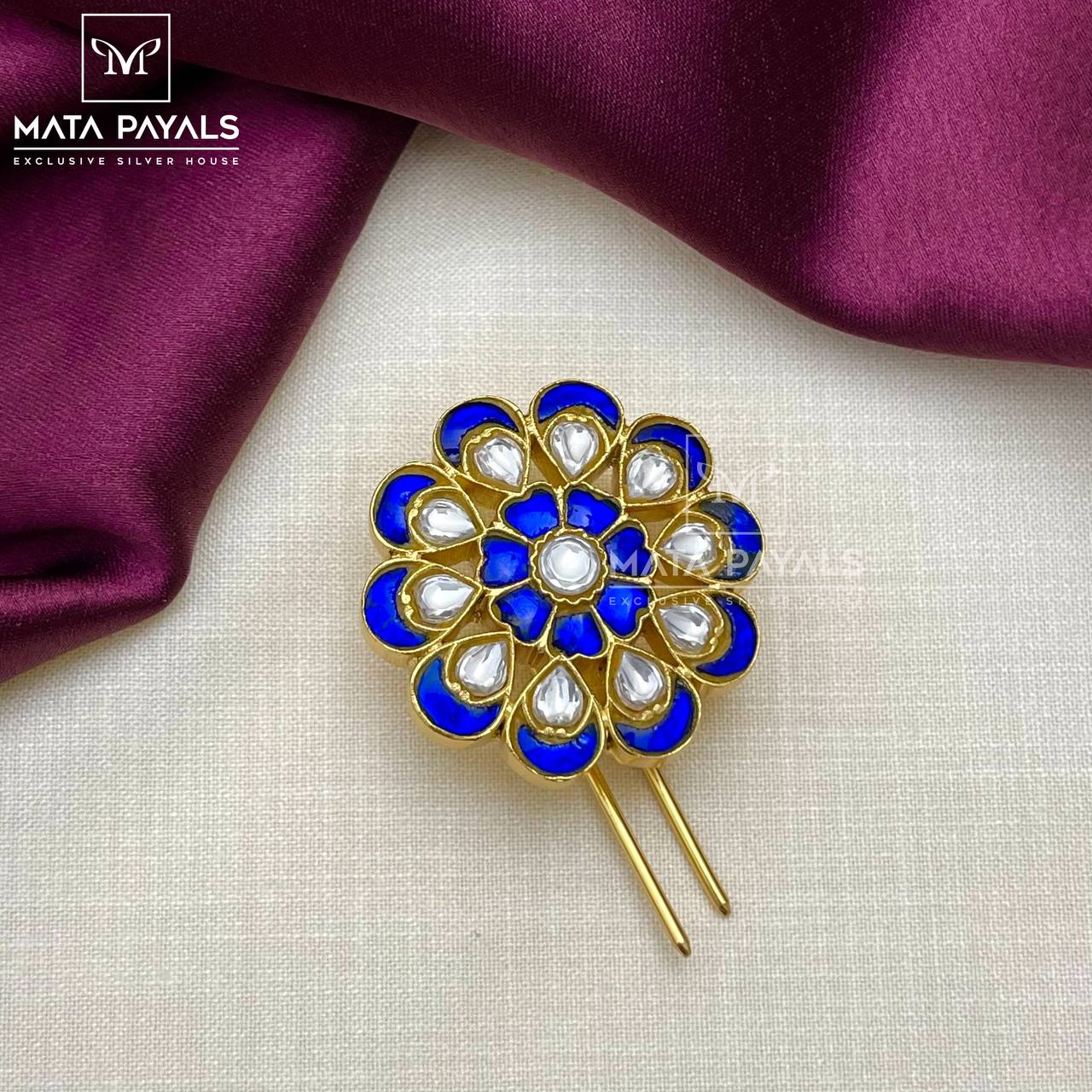 Adorable Floral Gold Plated Jade Bille