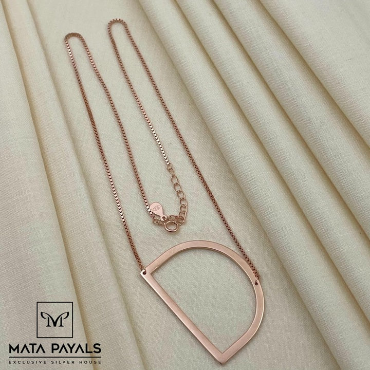 Alphabet “D” Rose Gold Pendant Chain