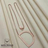 Alphabet “D” Rose Gold Pendant Chain