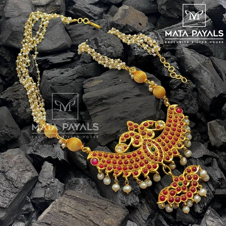 Antique Designed Red Spinel Necklace