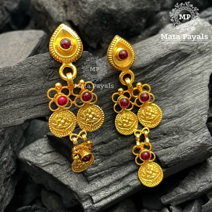 Antique Double Drop Gold Plated Earings