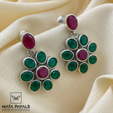 Green Red Floral Earring