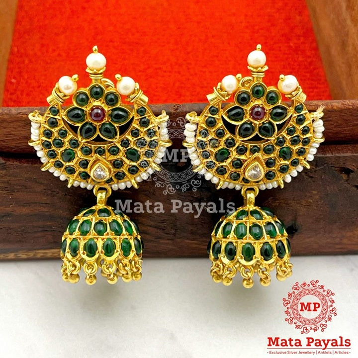 Arda Chandra Floral Green Jhumka