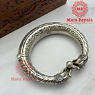 Artistic Elephant Carved Oxidised Kada