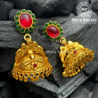 Astonishing Symmetrical Peacock Gold Plated Jhumka
