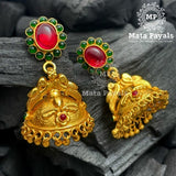Astonishing Symmetrical Peacock Gold Plated Jhumka