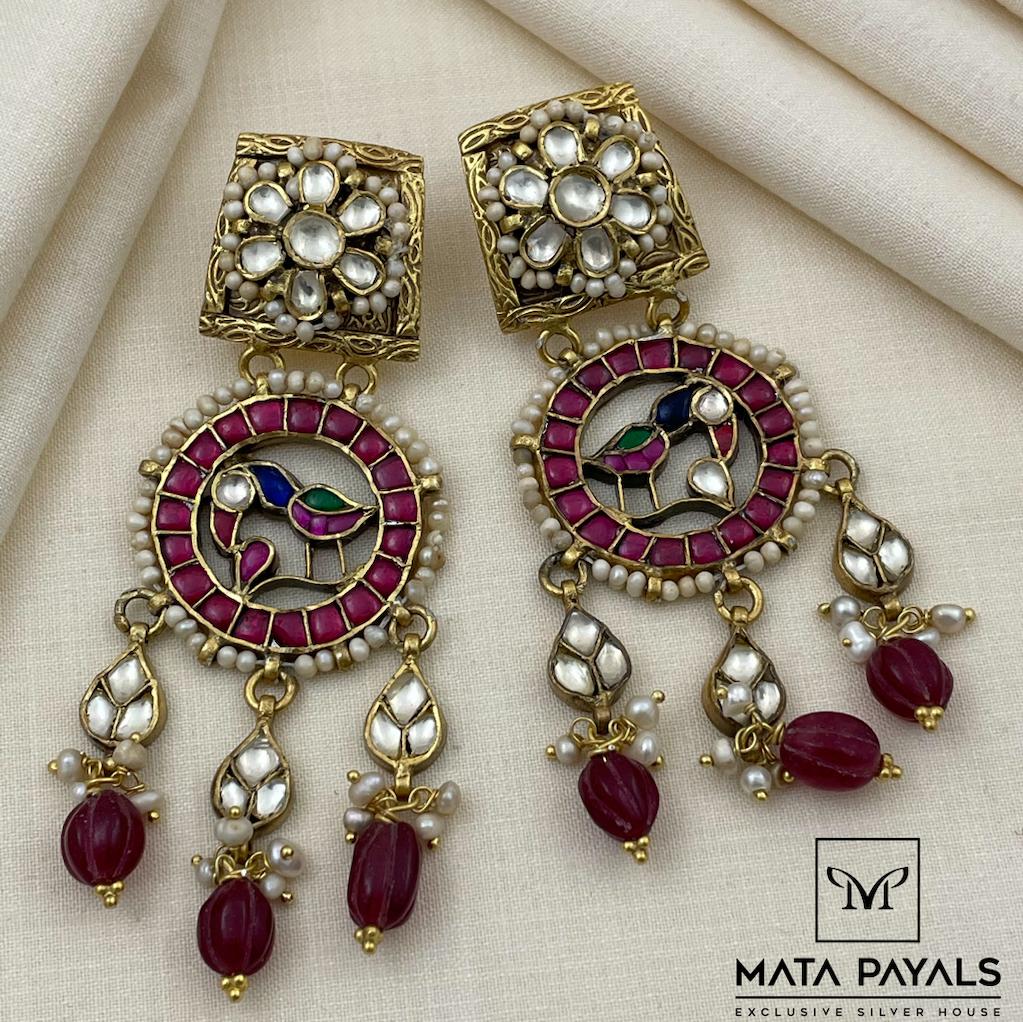 Attractive Birdy Gold Plated Chandbali