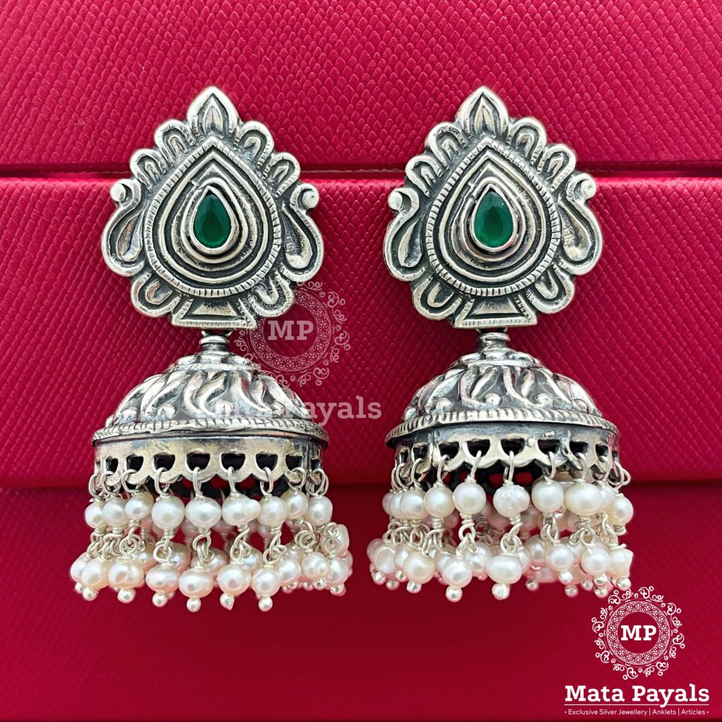 Attractive Filigree Oxidised Jhumka