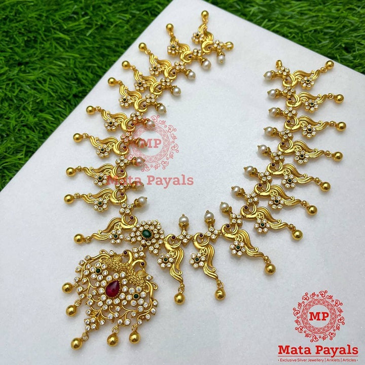 Magnificent Mayur Gold Plated Necklace