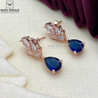 Beautiful Blue Rose Gold Earring