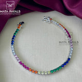 Beautiful Colourful Silver Bracelet