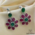 Floral Red & Green Earrings