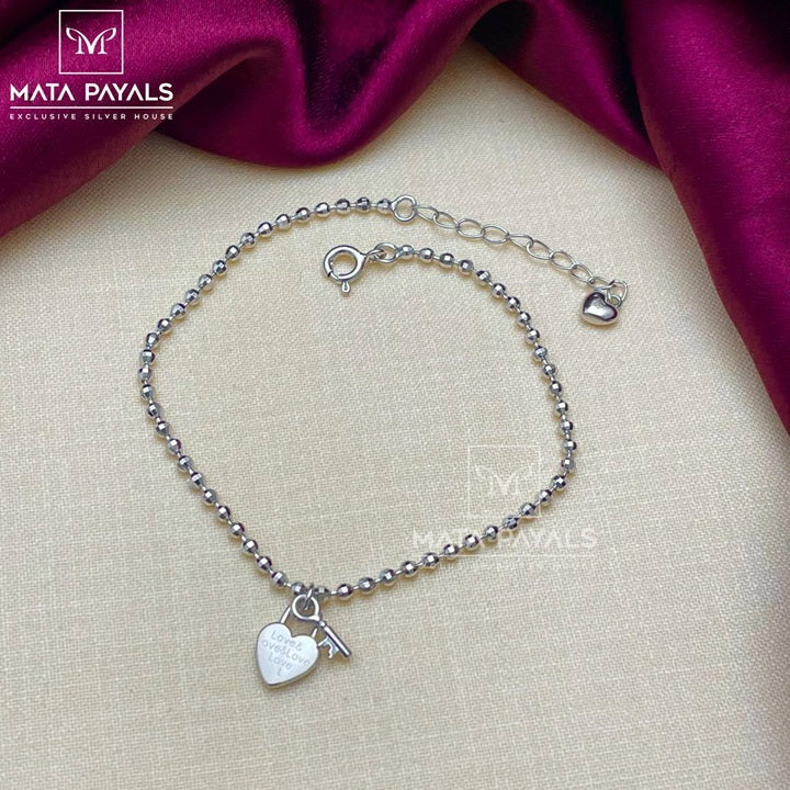 Beautiful Heart Lock & Key Women Bracelet