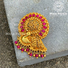 Beautiful Mayur Carved Gold Plated Pendant