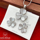 Blooming Zircon Silver Pendant Set