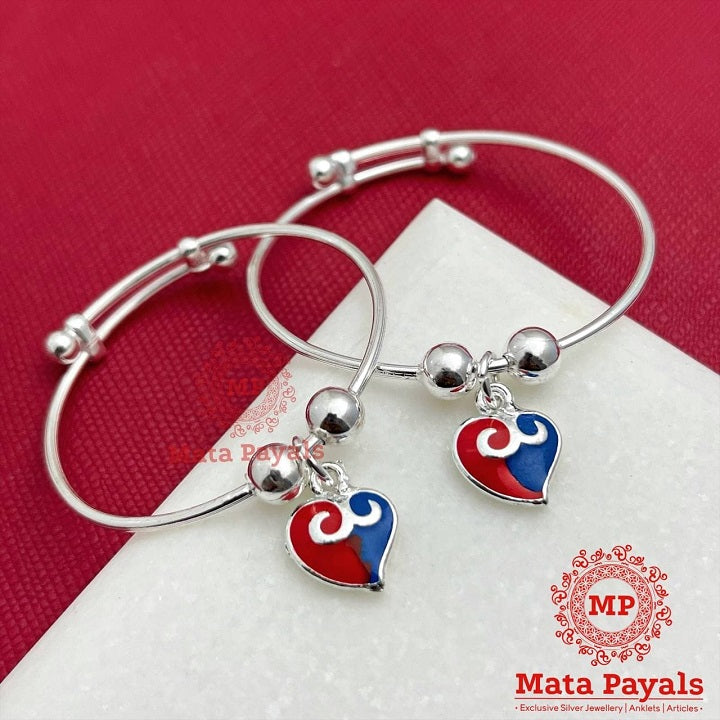 Blue Red Heart Charm Baby Kadli (0-2 Years)