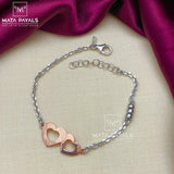 Charismatic Double Rose Gold Heart Bracelet