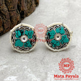 Charismatic Turquoise Flower Stud