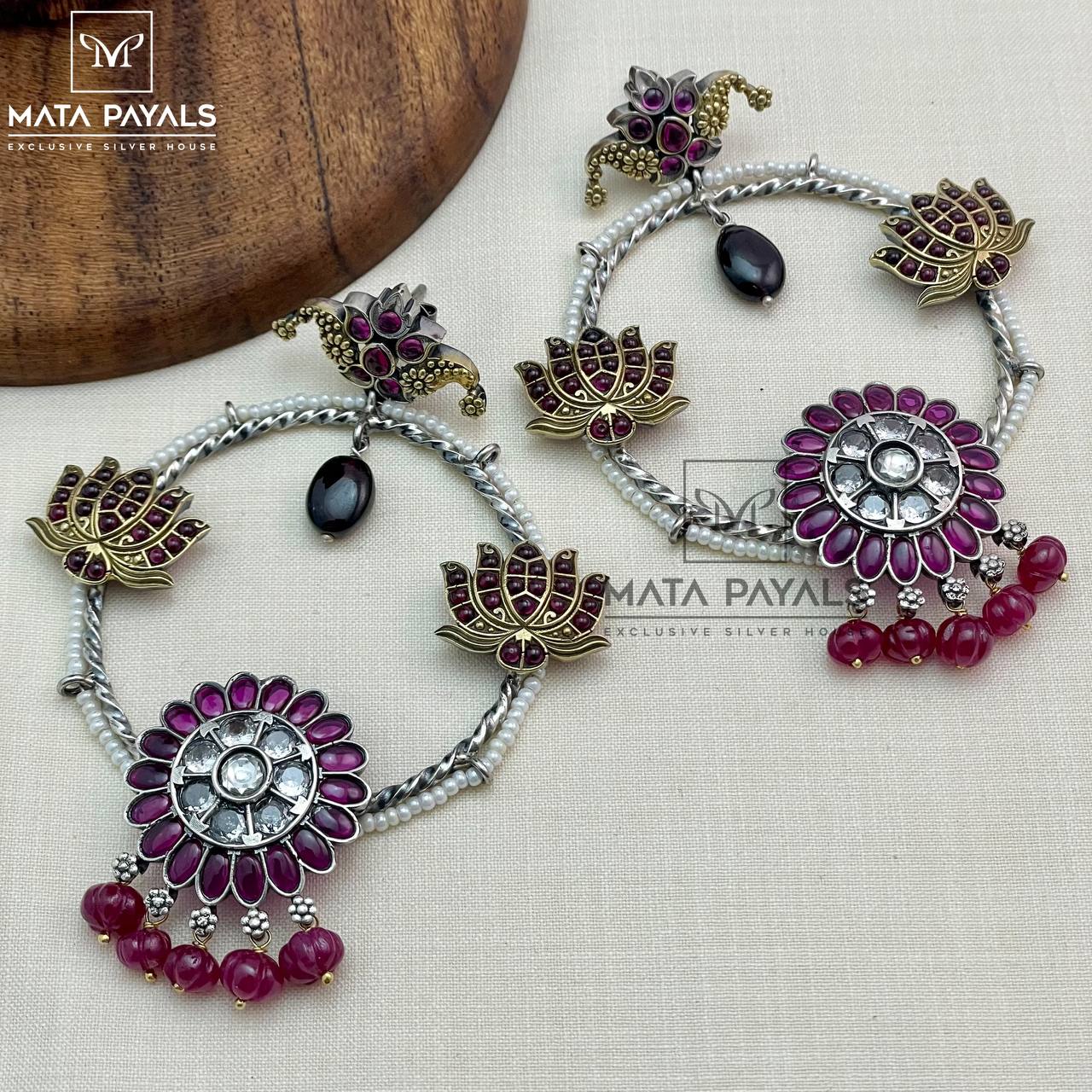 Charming Lotus Dual Plated Chandbali
