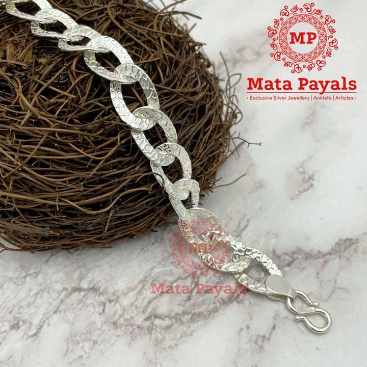 Classy Carved Silver Men’s Bracelet