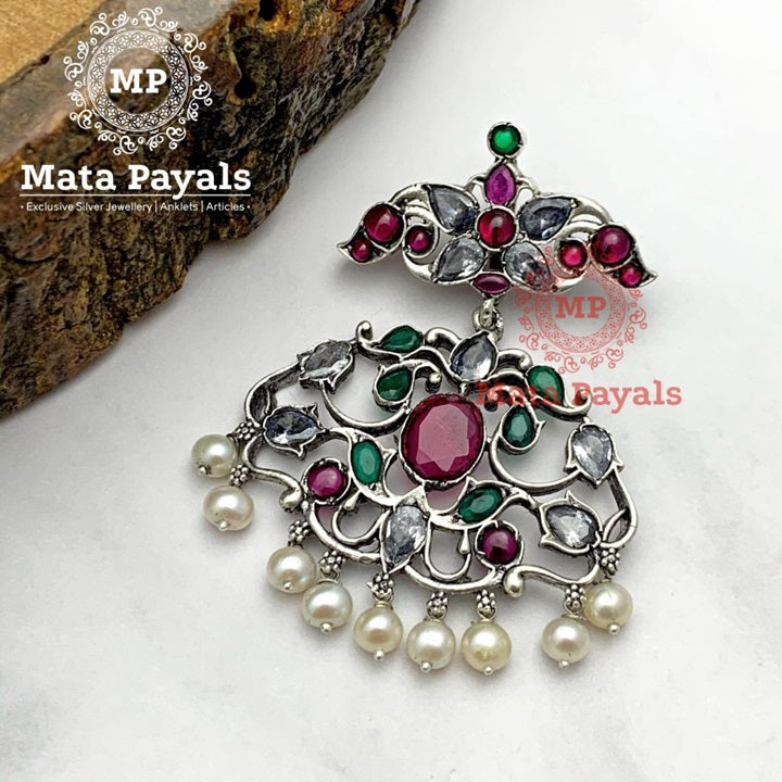 Classy Colourful Floral Oxidised Pendant