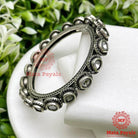Classy Kundan Zircon Oxidised Kada
